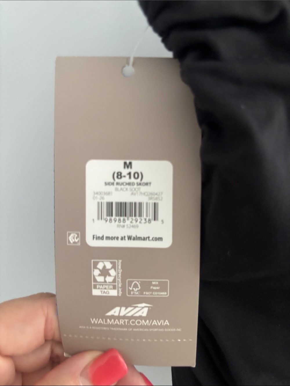 Avia Black High-Low Ruched Athletic Skirt - Picture 5 of 6